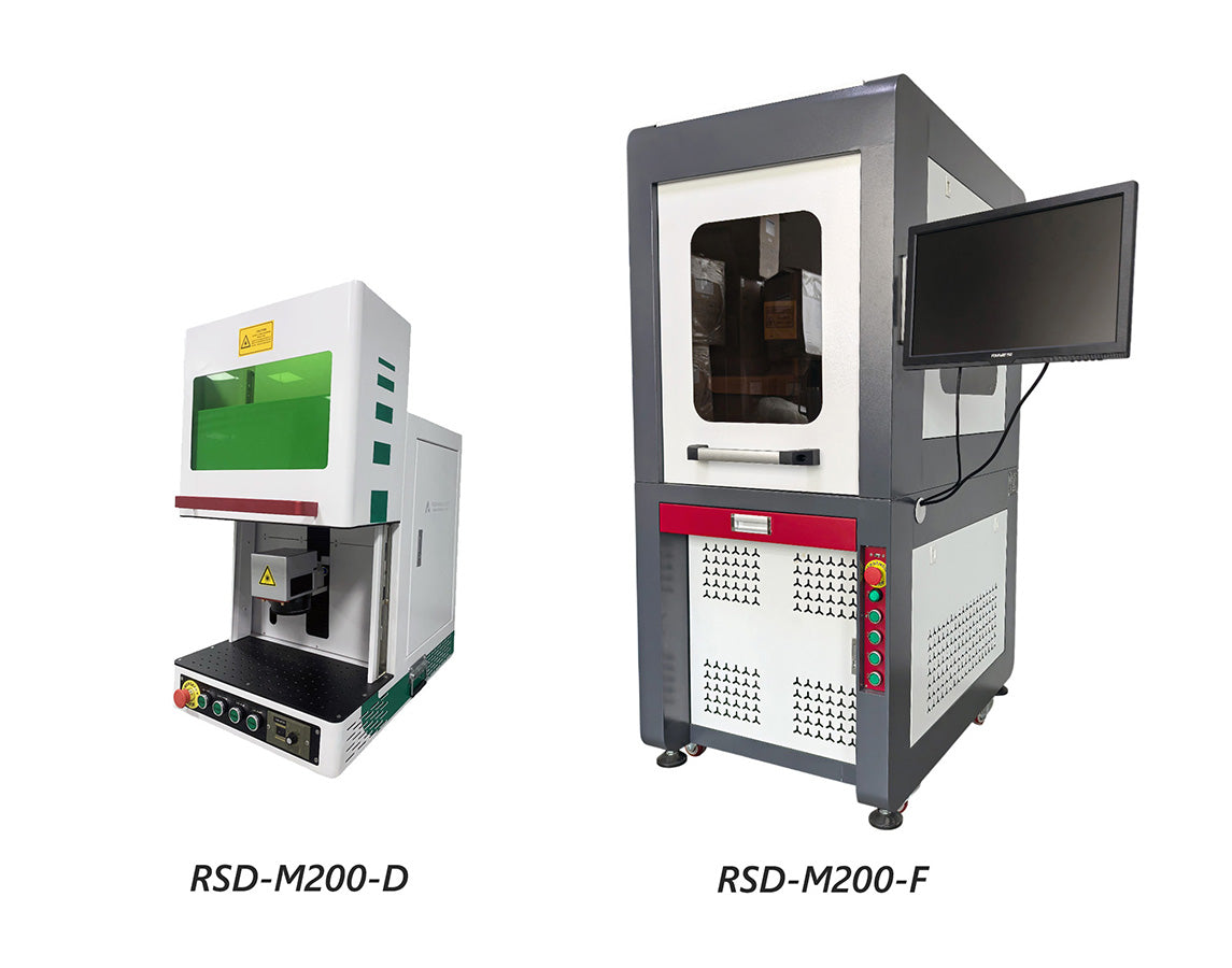 RSD-M200-D desktop and RSD-M200-F floor-standing laser etching machines